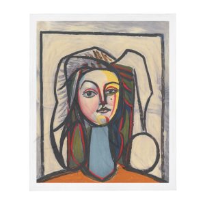 Portrait au cou bleu by Pablo Picasso Throw Blanket